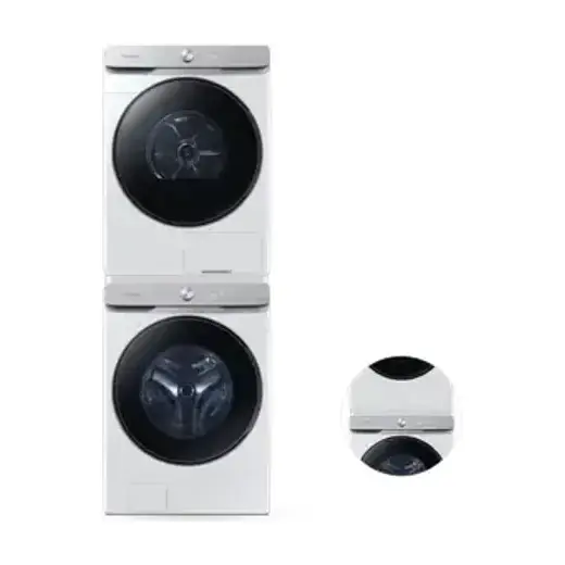 [삼성] 세탁기+건조기 AI 21/21kg+상단 설치 키트 WF21DG6650BW2T
